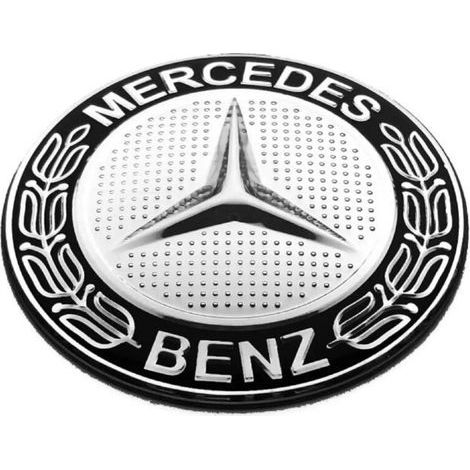 Mercedes-Benz Lenkradplakette. Schwarzer Aufkleber. AMG Emblem 52 mm
