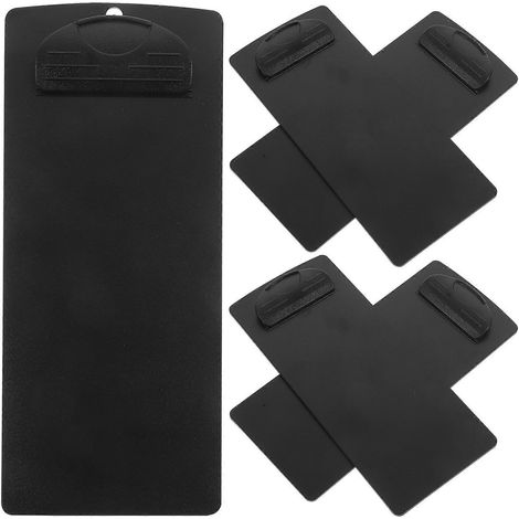 Stück Kunststoff-Klemmbretter, kleine, wiederverwendbare Klemmbretter, Klemmbretter für Rechnungen und Menükarten-21X9CM-Black (1/2)