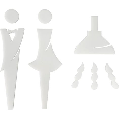 Pictogramme Douche.- Plexi blanc -