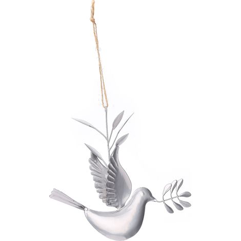 Ej.Life Produktgröße: 19 x 19 x 5,5 cm, Weihnachts-Friedenstauben-Anhänger aus Metall, Weihnachtsbaumschmuck (1/5)