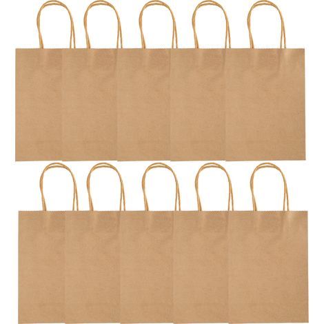Sac cadeau en papier, cabas cadeau, sac en papier kraft, couleur naturelle, 15 x 8 x 21 cm (1/5)