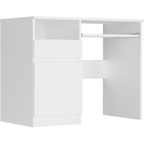 Schreibtisch mit Schrank, links, Weiß, 90 x 50 cm, Moderner Stil N35 (1/4)