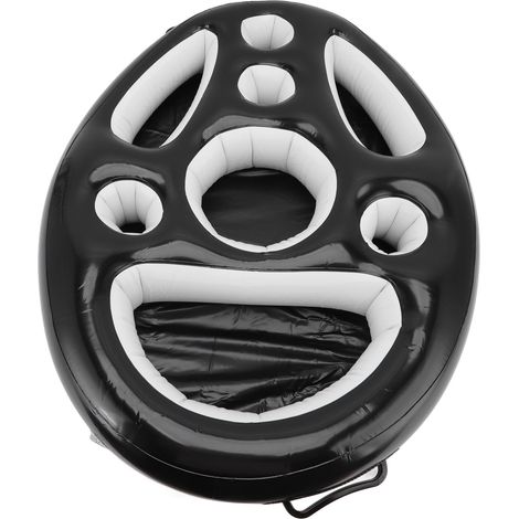 Porte-boissons gonflable en PVC, plateau flottant pour piscine, bac à fruits, vin, téléphone portable, matelas gonflable pour piscine, noir (1/5)