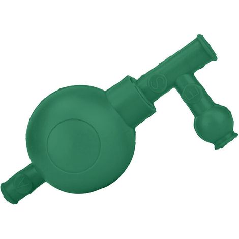 Pipette de laboratoire à aspiration en caoutchouc, remplisseuse quantitative de pipettes sous pression sécurisée avec 3 valves (verte) (1/5)