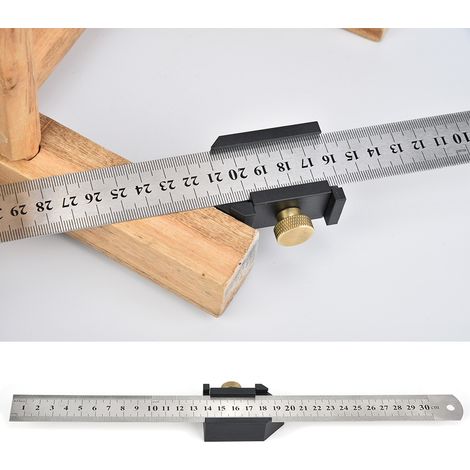 Règle de traçage d'angles en acier, outil de précision pour menuiserie et bricolage (Modèle B) (1/4)