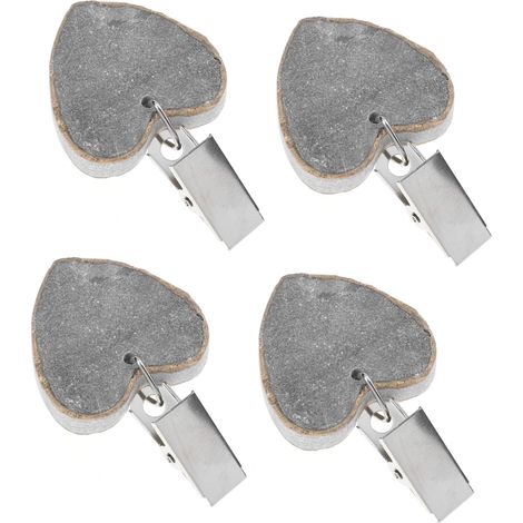 Juego de 4 pesas para manteles de mármol natural con forma de corazón, clips resistentes al viento para manteles de interior y exterior, ideales para picnics y manteles. (1/5)
