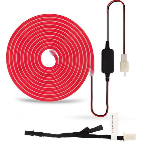 Ruban lumineux LED avant de coffre IP67 éclairage périphérique remplacement Tesla Model 3 2018-2020 DC12-16V rouge (1/5)