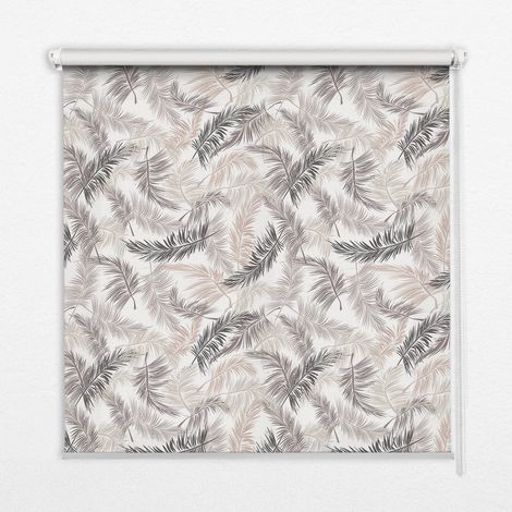 Innenrollo Fensterrollo - Rollo ohne Bohren - Sichtschutzrollo - Lichtdurchlässiges Rollo - Rechteckiges - Rollo - (80 cm x 180 cm) - Pflanzenblätter