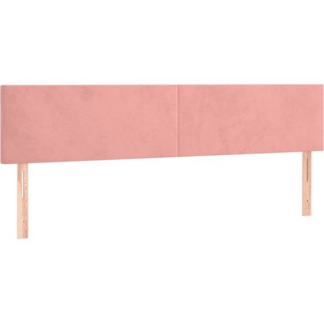 Tête de lit réglable en hauteur pour chambre velours et bois rose 180 x 5 x 78/88 cm, 10.1kg (1/5)