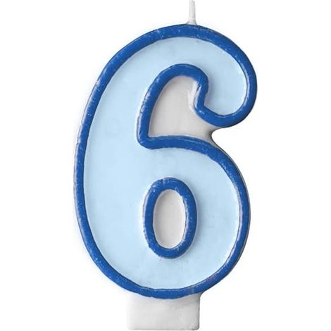 Bougie numéro 6 bleu ciel pour anniversaire, gâteau bleu clair, hauteur h 7 cm bougie de cire pour homme, anniversaire, fête, retraite, enfant fille (1/5)