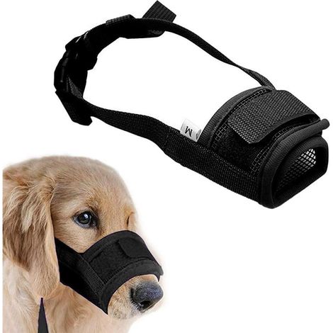 Muselière souple et ajustable pour chiens de petite, moyenne et grande taille, muselière d'entraînement en maille aérée (1/5)