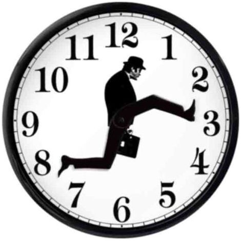 Ahlsen 25 cm Wanduhr „Ministerium für alberne Gänge“ mit Glasfront und ABS-Rahmen, moderne, geräuschlose, batteriebetriebene Wanduhr ohne Ticken für Schlaf- und Wohnzimmer (1/5)