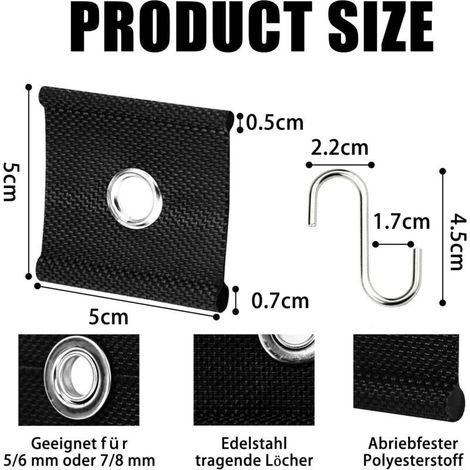 12 ganci per profili, ganci ad occhiello per tende da sole per camper e roulotte, profili per tende da sole da 5/6 mm e 7/8 mm, ganci ad occhiello per binari, accessori per camper (1/4)