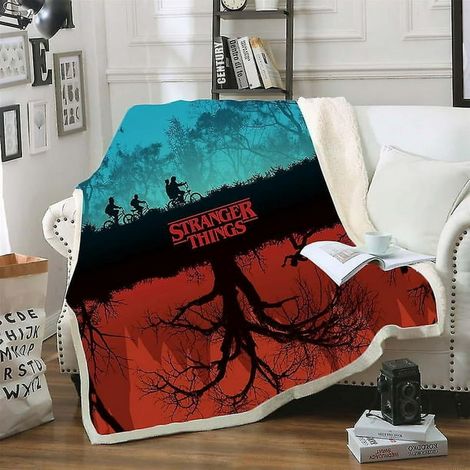 Couverture Polaire 3D Stranger Things, Plaid Doux Lavable en Machine, Jeté de Canapé pour Salon Bureau, Couette Légère de Haute Qualité (1/3)
