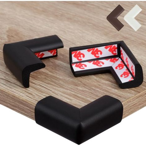 Protezioni angolari per bambini - Protezioni autoadesive per tavolini - Protezione dagli urti per neonati e bambini (Nero, 12 pezzi) (1/4)