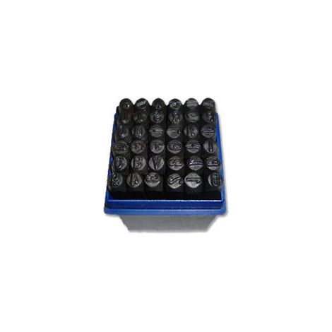 PUNZONI ALFANUMERICI KIT 36 PZ DA 4 MM PUNZONATORE STAMPINI LETTERE NUMERI 609