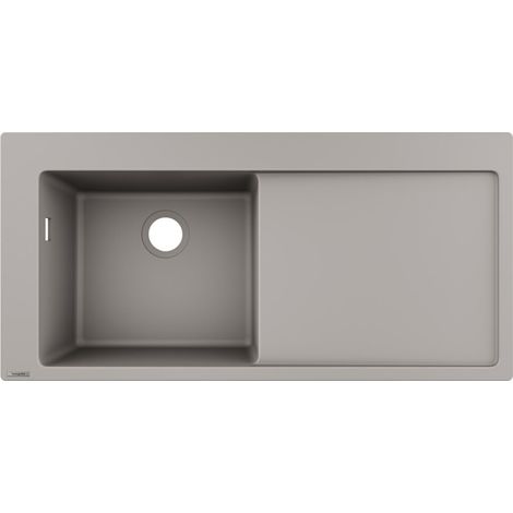 hansgrohe Einbauspüle S51 S5110-F450, Becken links, Betongrau, ohne Ab- und Überlaufgarnitur (1/3)