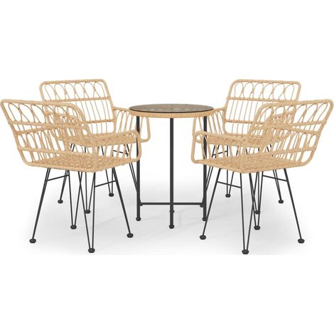 Maison Exclusive - Set da Pranzo da Giardino 5 pz in Polyrattan (1/5)