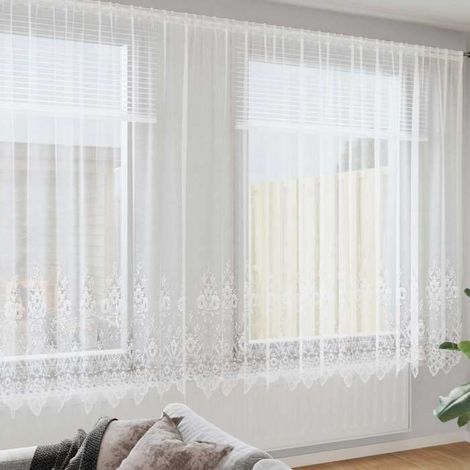4107820 Rideau en Dentelle Floral Blanc 220 x 600 cm Polyester (1/5)