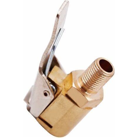Embout de Gonflage Laiton,Clip de Pompe à Air,Adaptateur de Valve de Pneu de Voiture,Raccord de Valve de Gonflage,Pompe de Embout Laiton Gonflage Valve Clip,Pince Connecteur Adaptateu (1/4)