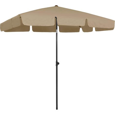 Parasol de plage taupe 200x125 cm (1/5)