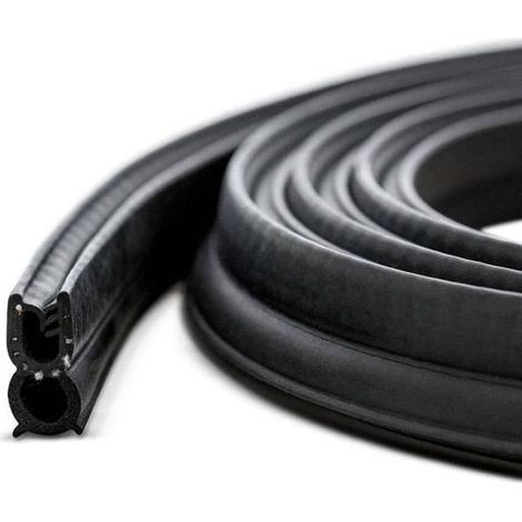 STEIGNER 3m Joint d'étanchéité en caoutchouc EPDM - profil U - 9x22mm (lxh) - insert en acier - noir