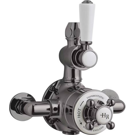 Hudson Reed Topaz Twin Exposed Shower Valve Dual Handle - Brushed Pewter