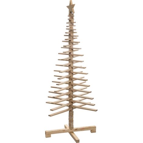 Fééric Lights And Christmas – Sapin de Noël en bois articulé – Dimensions 66 cm x 66 cm x 150 cm – Accessoire décoratif pour Noël en famille