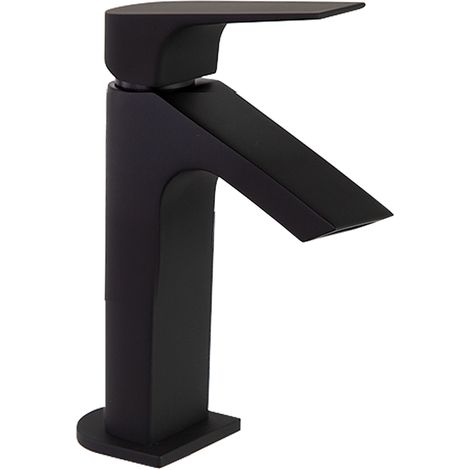 Grifo de Lavabo Monomando Negro Mate con Cascada y Limitador 5l/min Ahorro de Agua Serie Urban Chic (1/5)