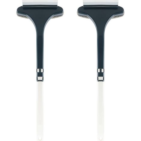 Lot de 2 brosses de nettoyage pour moustiquaires avec 2 éponges double face, manche amovible, en polypropylène et matériau non pelucheux, nettoyant multi-surfaces pour fenêtres, portes de douche et vo (1/5)