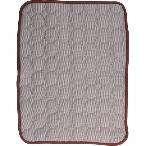 Tapis rafraîchissant pour chien et chat - Matelas fraîcheur respirant et pliable pour animaux de compagnie - Taille L (70x55cm) - Marron (1/5)