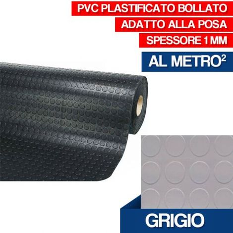 COPRIPAVIMENTO PAVIMENTO BOLLATO RIVESTIMENTO BULLONATO MT1X1 TAPPETO PVC 27720V GRIGIO (27721)