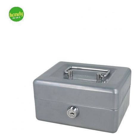 Cassettina portavalori Masidef in metallo grigio con serratura