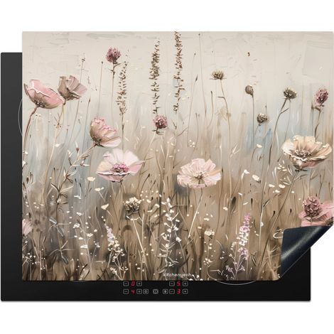 Induction Hob Protector Flowers - Beige - Dry flowers 65x52 cm (1/5)