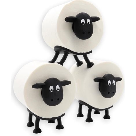 le mouton des toilettes - Porte-papier toilette pour rouleaux de 38 et 42 mm - Mouton - Porte-rouleau de papier toilette (lot de 3) (1/5)