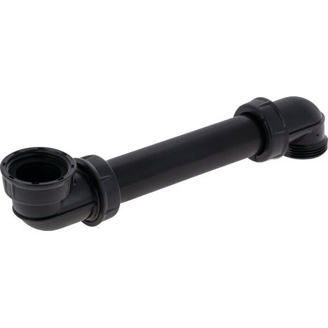 Nicoll – Siphon de lavabo 32 mm – Tubulure gain de place pour espaces confinés – Longueur 180 mm – Raccordement 1''1/4 – 90% matières recyclées (1/3)
