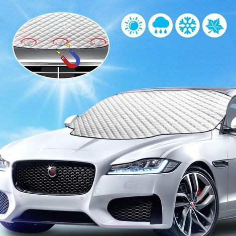 Housse de pare-brise magnétique pliable 120x200 cm – Protection antigel, anti-neige et écran solaire – Installation facile avec aimants (1/5)