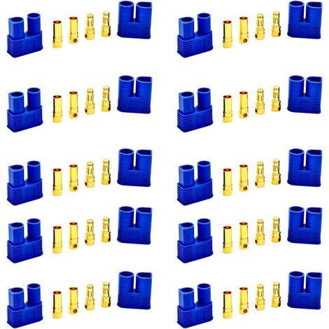 10 Sets Adaptateur de Connecteur Mâle Femelle Balle Bullet Fiche Prise Banane 3.5mm pour Batterie ESC RC (3.5mm) (1/5)
