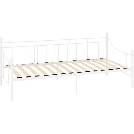Maison Exclusive - Tagesbett-Rahmen Weiß Metall 90×200 cm (1/5)