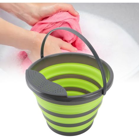 Lavadora ultrasónica plegable de 10 litros para ropa interior y de bebé: portátil, compacta, con carcasa de ABS verde y cubo. (1/5)