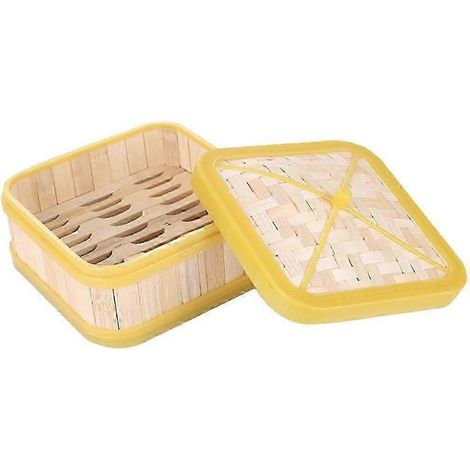 Cuiseur vapeur en bambou tressé à la main pour dim sum et pâtes-5 inch