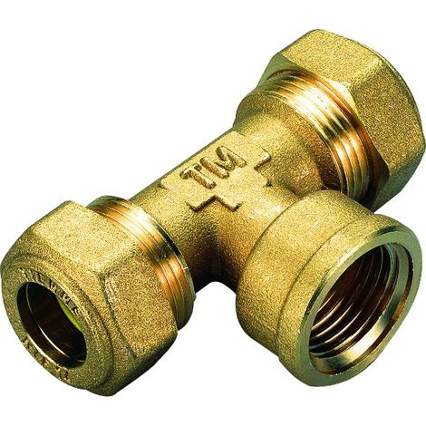 RACCORDO A T FEMMINA PER GAS CON TENUTA O-RING PER TUBO RAME MODELLO 1350 1/2 ø14   TIEMME RACCORDERIE SPA