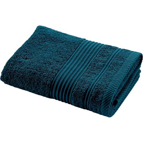Serviette de Toilette "Tendresse " 50x90cm Bleu Indigo (1/5)