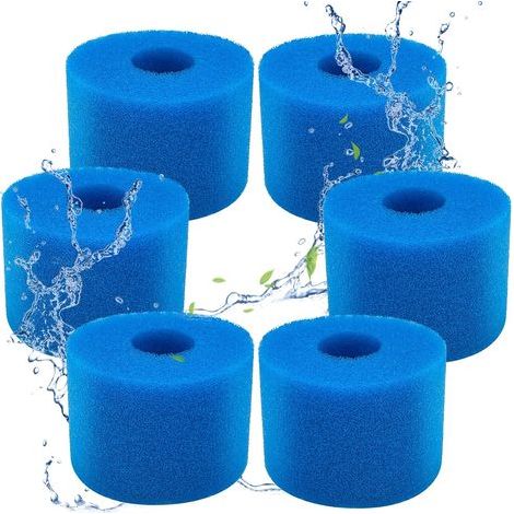 Filtres de Piscine en Mousse Filtre pour Intex Type S1 - Filtre en Mousse pour Spa, Piscine - Réutilisables et lavables - Éponge de Filtration de Type S1 - 6Pièces
