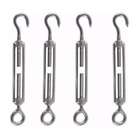 M6 Tendeur fil a Linge Inoxydable 304 4pcs Réglable de Fil Utilisé pour le d'acier l'antenne Corde à Chaîne Décoration jardin Fixation voile solaire - (1/5)