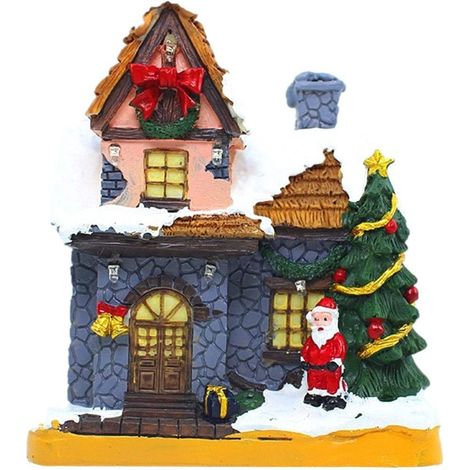 Village de Noël lumineux style anime, maison miniature de village de Noël à LED, décorations de Noël pour village de Noël (1/5)