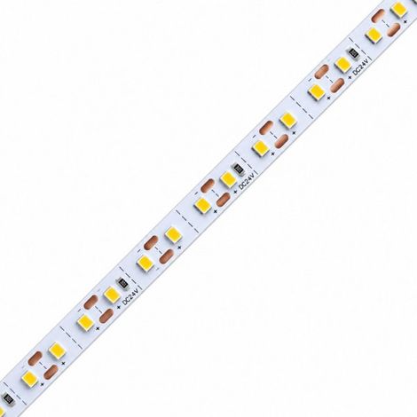 24V Striscia Led SMD Da 10 Metri, 12W/M 135lm/W 120SMD/M, Larga 8mm, Dimmerabile PWM, Tagliabile ogni 2 smd Da 17mm, IP20, CRI80, Disponibili 3000K 4000K 6500K (Bianco Caldo 3000K)