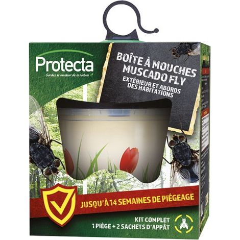 Scatola per mosche ecologica con 3 esche - Protecta
