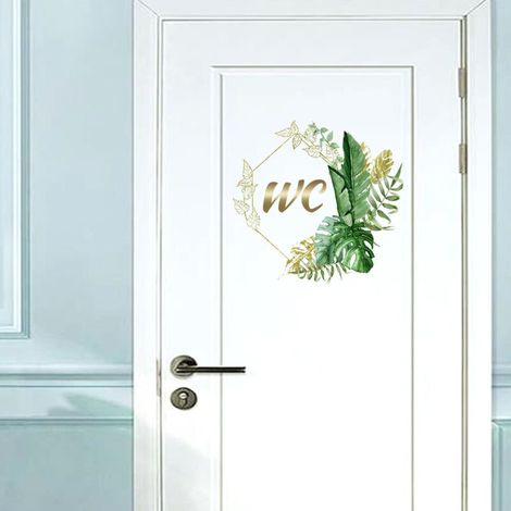 Sticker Plante Verte - Autocollant Toilette Amovible - Décoration Salle De Bains - PVC - 1 Pièce (1/5)