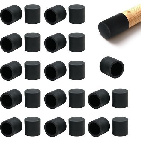 25 embouts ronds de 19 mm (0,748 po) pour pieds de chaise, protecteurs de sol en caoutchouc silicone pour pieds de meubles, réduisent le bruit, pliables, en métal, pour pieds de chaise (1/5)
